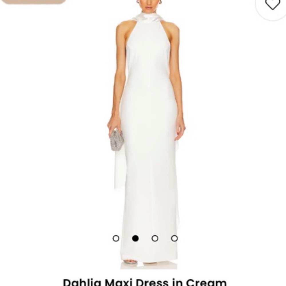 Solace London white maxi dress with neck sash